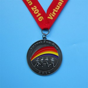 Plated Antique Virtual Event Medals 3D Rainbow Medals