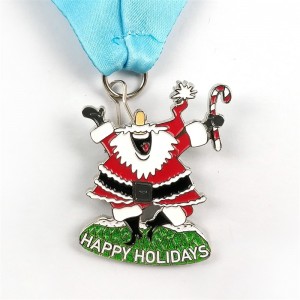 Santa Running Medals Custom Medals Gift  for Christmas