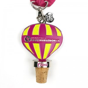 Custom Half Marathon Medals Wine Bottle Stopper Vineyard Medal with Charm