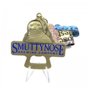 Cute Animal Metal Medal with Bottle Opener Custom Metal Gold Medal