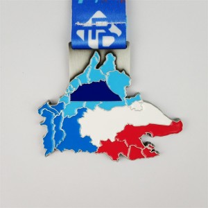 Commemorative Medals Zinc Alloy Casting Map for City Corporate event Awards