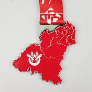 High Quality City Map Casting Sliver Custom Zinc Alloy Die Casting Award Metal Universal Sport Medals