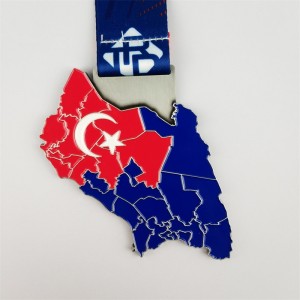 Factory Medals Custom Medal Holder Colorful Enamel Marathon Medal With Laser Engrave Logo