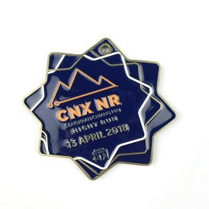 Award Medals Custom Metal Trophy Metal Blue Enamel Religious Medal