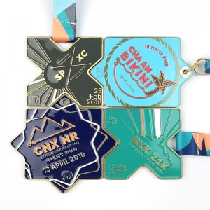 Award Medals Custom Trophy Award Metal Blue Enamel Religious Medal