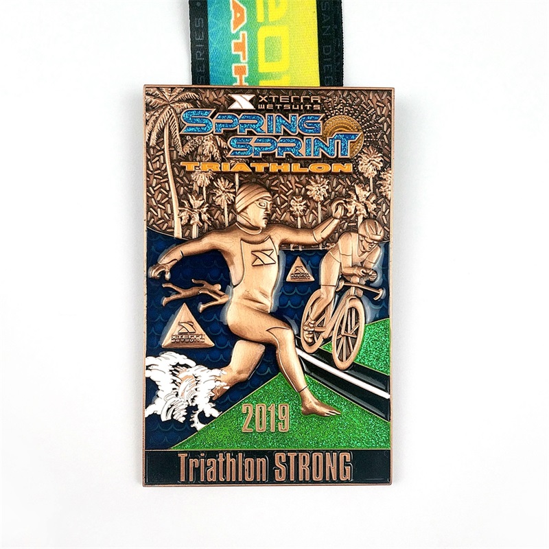 Custom Shape Logo Metal Sport Medal for Wholesales Triathlon Medal