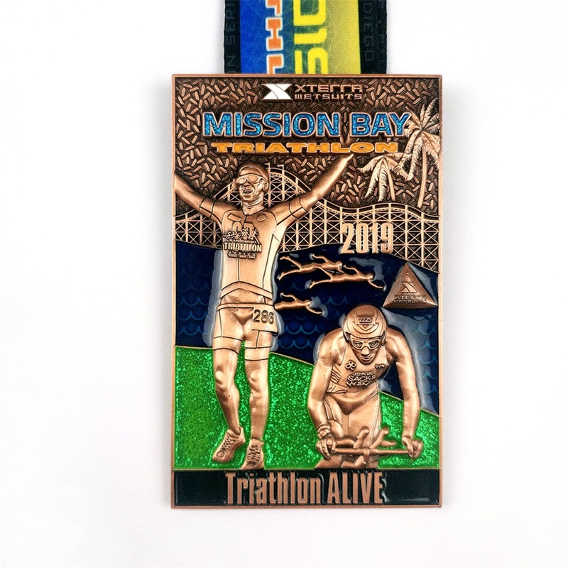 Custom Shape Logo Metal Sport Medal for Wholesales Triathlon Medal