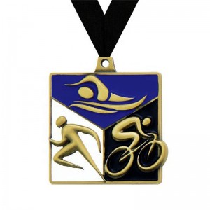 Beautiful Design Medal 3d UV Printing Enamel Medallion Triathlon Medals