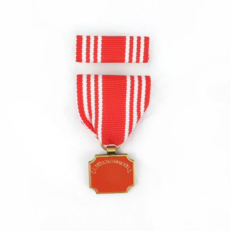 Hard Enamel Pin Medallion Die Cast Metal Badge 3D Activity Medals And Awards Honor Medals With Short Ribbon