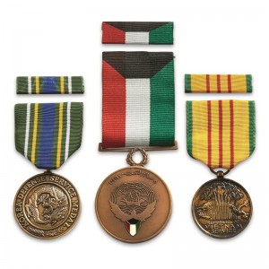 GAG Wholesale Competitive Custom Award Medallion Us Military Honor Medal with Stripe Short Ribbon Bar