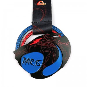 Custom Metal Circle Shape Embossed Design Enamel Medals